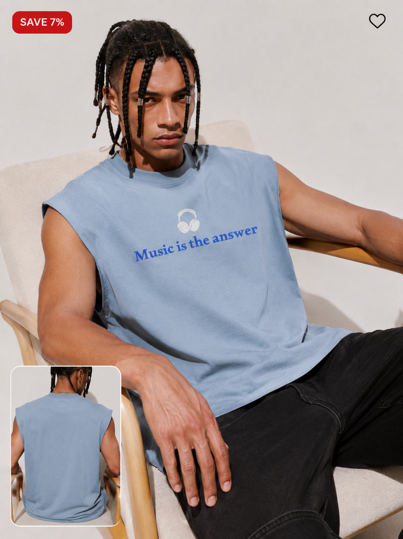 Music Cut Sleeve T-shirt